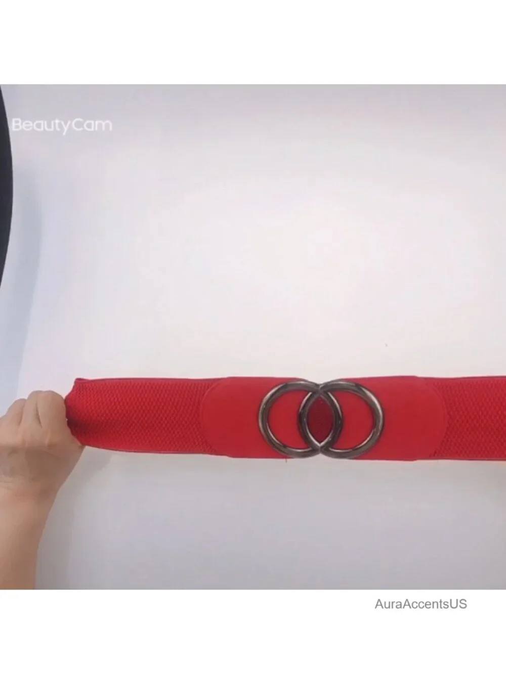 Elastic Wide Waist Cinch Belt for Dresses, Faux Leather